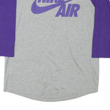 NIKE Mens Grey & Purple Raglan Long Sleeve Crew Neck Graphic T-Shirt M