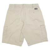 DICKIES Mens Beige Cargo Shorts L W36 Cotton Blend Workwear Comfortable Fit