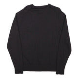 CALVIN KLEIN JEANS Mens Black Plain Wool Pullover V-Neck M Jumper