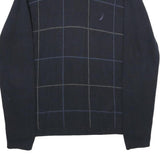 NAUTICA Mens Navy Blue Cotton Patterned V-Neck Basic Knit Jumper M Casual