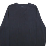 NAUTICA Mens Navy Blue Cotton Patterned V-Neck Basic Knit Jumper M Casual