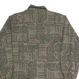 Womens Beige Printed Shirt Long Sleeve Collared L Stylish Patterned Top