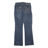 Womens Blue Regular Fit Bootcut Denim Jeans Cotton Blend W32 L32 Embroidered