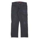 DICKIES Mens Jeans Black Regular Straight Cotton Blend W34 L30 Workwear Zip