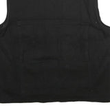 Mens Black Cotton Utility Vest Jacket L Plain Zip Pocket Workwear