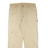 DICKIES Mens Regular Fit Beige Cotton Blend Jeans W34 L30 Zip Practical Workwear