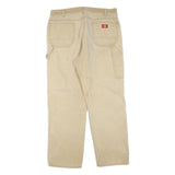 DICKIES Mens Regular Fit Beige Cotton Blend Jeans W34 L30 Zip Practical Workwear