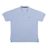 NAUTICA Mens Light Blue Short Sleeve Plain M Cotton Polo Shirt Classic Fit
