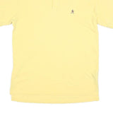 TOMMY HILFIGER Mens Yellow Short Sleeve Plain Polo Shirt S Cotton Blend Classic