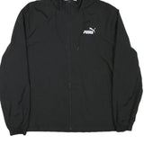 PUMA Mens Black Zip Hooded Jacket L Polyester Blend Plain Lightweight Sportswear