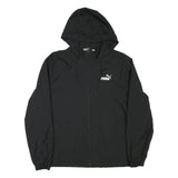 PUMA Mens Black Zip Hooded Jacket L Polyester Blend Plain Lightweight Sportswear
