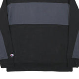 CHAMPION Mens Black & Grey Quarter Zip Sweatshirt M Cotton Blend Pullover