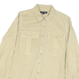BANANA REPUBLIC Mens Beige Shirt S Cotton Blend Casual Long Sleeve Button Pocket