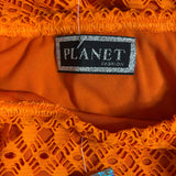 Planet Fashion Maxi Skirt - 26W UK 6 Orange Polyester