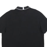 TED BAKER Mens Black Short Sleeve Plain Polo Shirt Zip XL Cotton Blend Casual