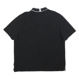 TED BAKER Mens Black Short Sleeve Plain Polo Shirt Zip XL Cotton Blend Casual