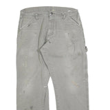 DICKIES Mens Cotton Blend Grey Regular Straight Trousers W32 L30 Workwear