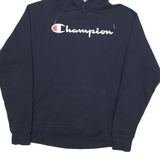 CHAMPION Mens Navy Blue Hoodie M Cotton Blend Pullover Casual Sportswear