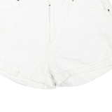 LEVI'S Womens White Denim Casual Shorts M W30 Cotton Blend Button Closure Summer