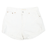LEVI'S Womens White Denim Casual Shorts M W30 Cotton Blend Button Closure Summer