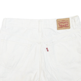 LEVI'S Womens White Denim Casual Shorts M W30 Cotton Blend Button Closure Summer
