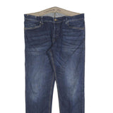 C&A Mens Jeans Blue Slim Straight Denim W38 L32 Cotton Blend Button Closure