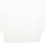 TOMMY HILFIGER Womens White Plain V Neck Cable Knit Jumper L Soft Cotton