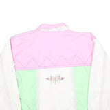 CANYON Womens Green & Pink White Jacket L Polyester Blend Colourblock Zip