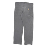 CARHARTT Mens Cotton Blend Grey Relaxed Fit Straight Trousers W30 L27 Workwear