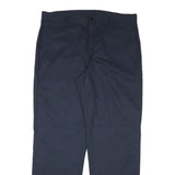 DICKIES Mens Regular Fit Navy Blue Trousers W36 L32 Cotton Blend Zip Closure