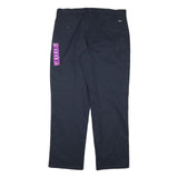 DICKIES Mens Regular Fit Navy Blue Trousers W36 L32 Cotton Blend Zip Closure