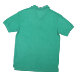 TOMMY HILFIGER Mens Green XL Short Sleeve Plain Polo Shirt Cotton Classic