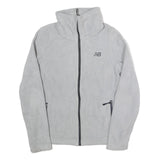 NEW BALANCE Womens White Zip Jacket S Polyester Plain Athletic Activewear