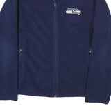 NFL Mens Navy Blue Jacket M Polyester Blend Zip Plain Casual Sportswear