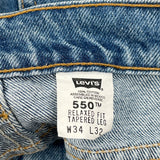 Levis 550 Jeans - 34W 32L Blue Cotton