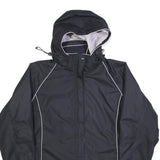 PETER STORM Womens Black Outdoor Jacket L Polyester Blend Plain Zip Hooded