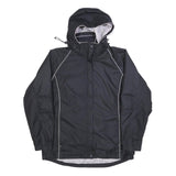 PETER STORM Womens Black Outdoor Jacket L Polyester Blend Plain Zip Hooded