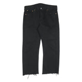 LEVI'S 501 Womens Regular Black Denim Raw Hem W36 L27 Button Fly Classic Jeans