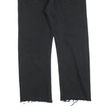 LEVI'S 501 Womens Regular Black Denim Raw Hem W36 L27 Button Fly Classic Jeans