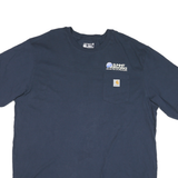 CARHARTT Mens Navy Blue Graphic T-Shirt 2XL Short Sleeve Crew Neck Pocket