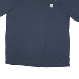 CARHARTT Mens Navy Blue Graphic T-Shirt 2XL Short Sleeve Crew Neck Pocket
