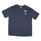 CARHARTT Mens Navy Blue Graphic T-Shirt 2XL Short Sleeve Crew Neck Pocket