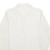 GOLDEN AWARD Mens White & Black Checked Long Sleeve Shirt M Classic Fit Cotton