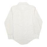 GOLDEN AWARD Mens White & Black Checked Long Sleeve Shirt M Classic Fit Cotton