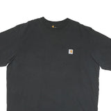 CARHARTT Mens Black Pocket T-Shirt 2XL Short Sleeve Crew Neck Cotton Blend