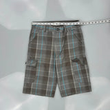 Levis Checked Cargo Shorts - 30W 12L Grey Cotton Blend