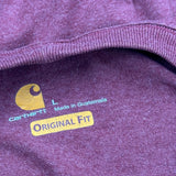 Vintage Carhartt Long Sleeve T-Shirt - Large Burgundy Cotton