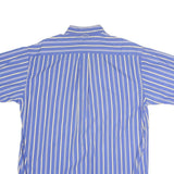 TOMMY HILFIGER Mens Blue & White Striped Shirt M Buttoned Collar Casual Cotton