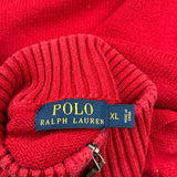 Polo By Ralph Lauren 1/4 Zip - XL Red Cotton