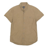 ARMANI EXCHANGE Mens Beige Casual Cotton Shirt M Button Short Sleeve